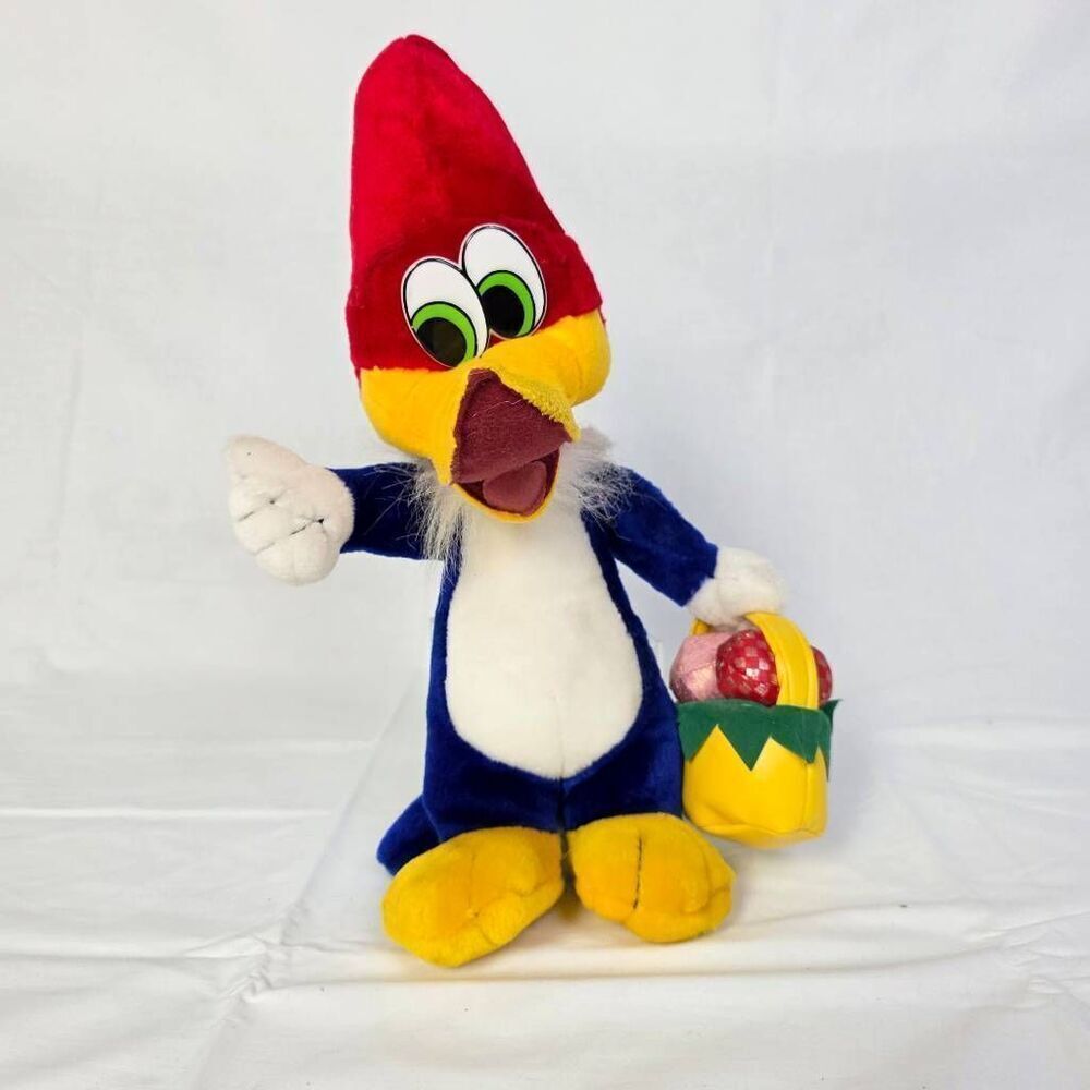 Woody Woodpecker Plush 12" Easter Basket 1999 Walter Lantz